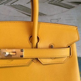 Replica Hermes Yellow Birkin 30 Textured Leather Bag