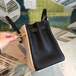 Replica Hermes White Black Birkin 30 Gold Hardware Bag