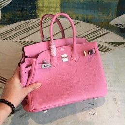 Replica Hermes Red Birkin 30 Textured Leather Bag