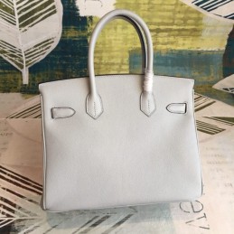 Replica Hermes Light Gray Birkin 30 Smooth Leather Bag