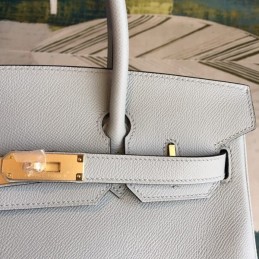 Replica Hermes Light Gray Birkin 30 Smooth Leather Bag