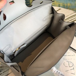 Replica Hermes Light Gray Birkin 30 Smooth Leather Bag
