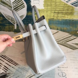 Replica Hermes Light Gray Birkin 30 Smooth Leather Bag