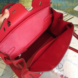 Replica Hermes Red Birkin 30 Palladium Hardware Bag