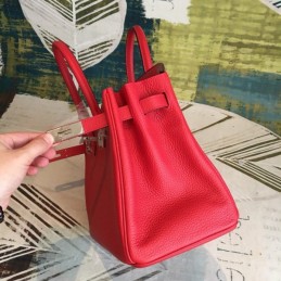 Replica Hermes Red Birkin 30 Palladium Hardware Bag