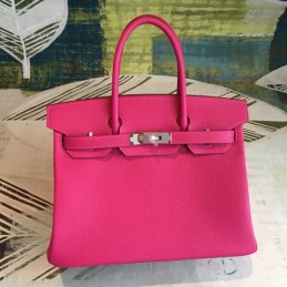Replica Hermes Fuchsia Birkin 30 Palladium Hardware Bag