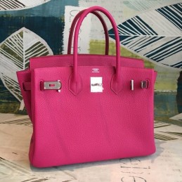 Replica Hermes Fuchsia Birkin 30 Palladium Hardware Bag