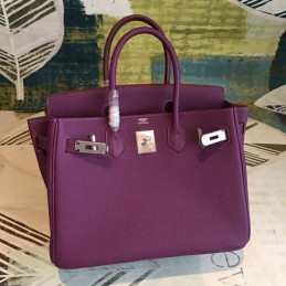 Replica Hermes Purple Birkin 30 Textured Leather Bag