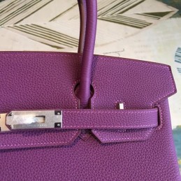 Replica Hermes Purple Birkin 30 Textured Leather Bag