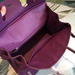 Replica Hermes Purple Birkin 30 Textured Leather Bag