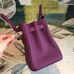 Replica Hermes Purple Birkin 30 Textured Leather Bag