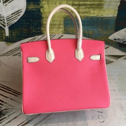 Replica Hermes Red Birkin 30 Contrast Stitch Bag