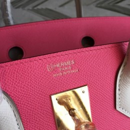 Replica Hermes Red Birkin 30 Contrast Stitch Bag