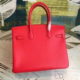 Replica Hermes Red Birkin 30 Gold Hardware Bag