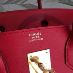 Replica Hermes Red Birkin 30 Gold Hardware Bag