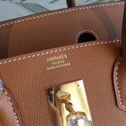 Replica Hermes Tan Birkin 30 Gold Hardware Bag