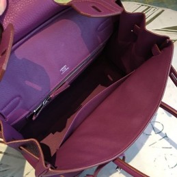 Replica Hermes Burgundy Birkin 30 Contrast Stitch Bag
