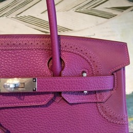 Replica Hermes Burgundy Birkin 30 Contrast Stitch Bag