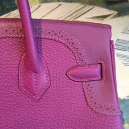 Replica Hermes Burgundy Birkin 30 Contrast Stitch Bag