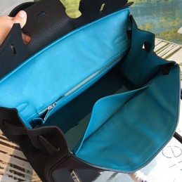 Replica Hermes Black Smooth Leather Birkin 35 Palladium Hardware Bag