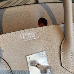 Replica Hermes White Birkin 35 Palladium Hardware Bag