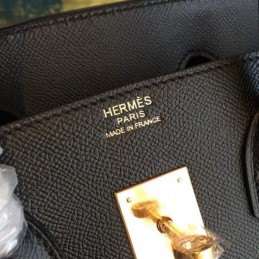 Replica Hermes Black Birkin 35 Gold Hardware Bag