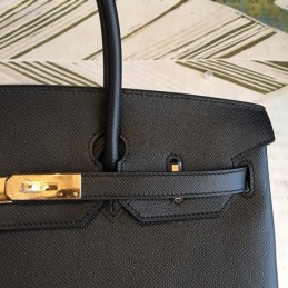 Replica Hermes Black Birkin 35 Gold Hardware Bag