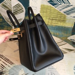Replica Hermes Black Birkin 35 Gold Hardware Bag