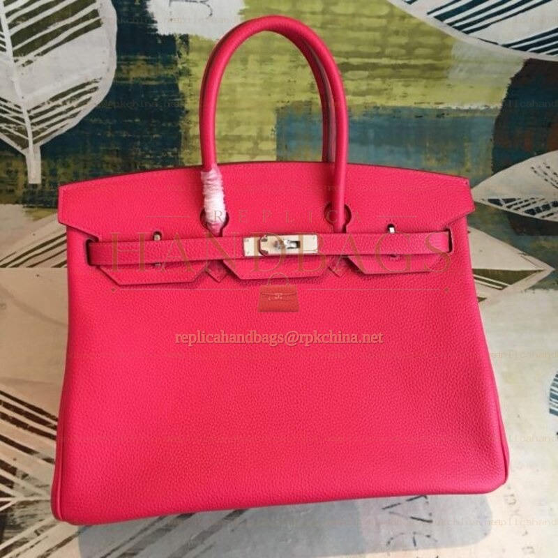 Replica Hermes Pink Birkin 35 Palladium Hardware Bag