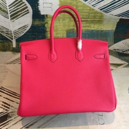 Replica Hermes Pink Birkin 35 Palladium Hardware Bag