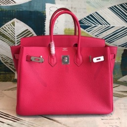 Replica Hermes Pink Birkin 35 Palladium Hardware Bag