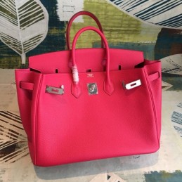 Replica Hermes Pink Birkin 35 Palladium Hardware Bag