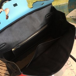Replica Hermes Red Blue Colorblock Birkin 40 Gold Hardware Bag