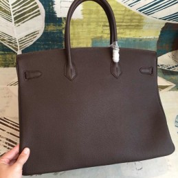 Replica Hermes Dark Brown Birkin 40 Gold Hardware Bag