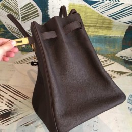 Replica Hermes Dark Brown Birkin 40 Gold Hardware Bag