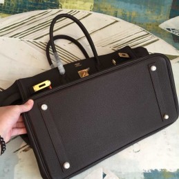 Replica Hermes Dark Brown Birkin 40 Gold Hardware Bag