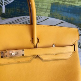 Replica Hermes Yellow Birkin 40 Gold Hardware Bag