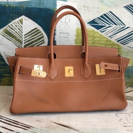 Replica Hermes Brown Birkin 42 Gold Hardware Bag
