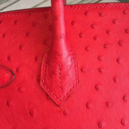 Replica Hermes Red Ostrich Leather Birkin 30 Bag