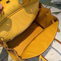 Replica Hermes Yellow Ostrich Leather Birkin 30 Bag