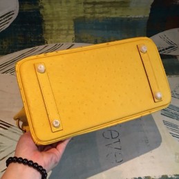 Replica Hermes Yellow Ostrich Leather Birkin 30 Bag