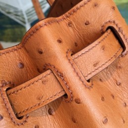Replica Hermes Orange Ostrich Leather Birkin 30 Bag