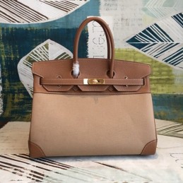 Replica Hermes Beige Brown Birkin 35 Bag