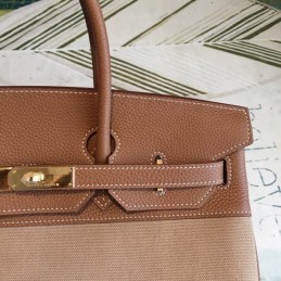 Replica Hermes Beige Brown Birkin 35 Bag
