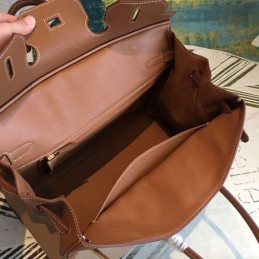 Replica Hermes Beige Brown Birkin 35 Bag