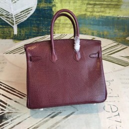 Replica Hermes Burgundy Birkin 25 Palladium Hardware Bag