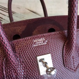 Replica Hermes Burgundy Birkin 25 Palladium Hardware Bag