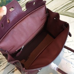 Replica Hermes Burgundy Birkin 25 Palladium Hardware Bag