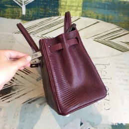 Replica Hermes Burgundy Birkin 25 Palladium Hardware Bag