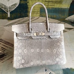 Replica Hermes Gray Monogram Print Birkin 30 Bag